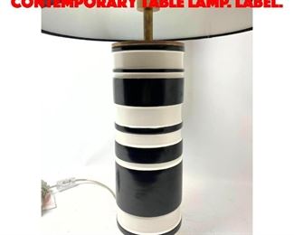 Lot 88 KATE SPADE Striped Band Contemporary Table Lamp. Label.