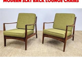 Lot 97 Pr Mid Century Modern Modern Slat Back Lounge Chairs