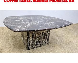 Lot 101 Modern Marble Cocktail Coffee Table. Marble pedestal ba