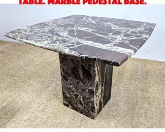 Lot 103 Modern Marble Side End Table. Marble pedestal base.