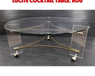 Lot 105 Hollis Jones style Brass and Lucite Cocktail table. Rou