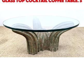 Lot 107 Decorator Sculptural Glass Top Cocktail Coffee Table. S