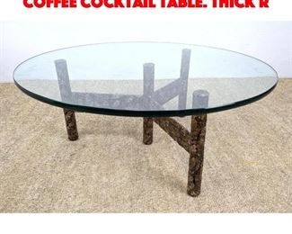 Lot 117 Silas Seandel Attributed Coffee Cocktail Table. Thick R