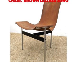Lot 127 LAVERNE KATAVOLOS T Side Chair. Brown Leather Sling 