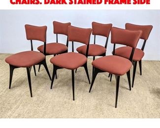 Lot 132 Set 6 ICO PARISI Dining Chairs. Dark Stained Frame Side