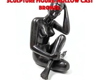 Lot 134 Seated Nude Woman Sculpture Figure. Hollow cast bronze.