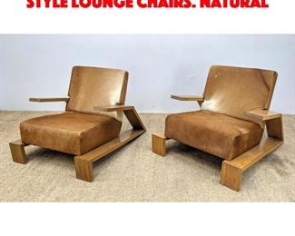 Lot 138 Pair Oak Jean Michel Frank Style Lounge Chairs. Natural
