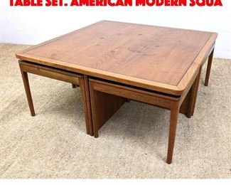 Lot 140 5pc DREXEL Kipp Stewart Table Set. American Modern Squa