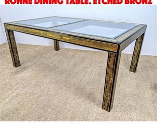Lot 141 MASTERCRAFT by BERNARD ROHNE Dining Table. Etched bronz