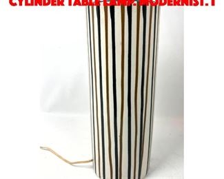 Lot 145 Stripe Glazed Pottery Cylinder Table Lamp. Modernist. I