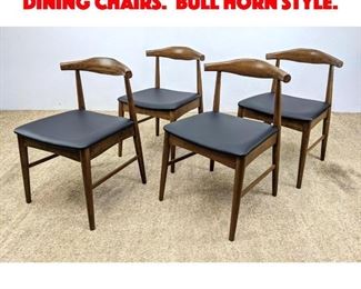 Lot 146 set 4 American Modern Dining Chairs. Bull Horn Style. 