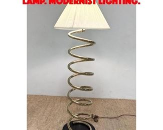 Lot 153 Coiled Brass Tube Floor Lamp. Modernist Lighting. 