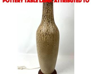 Lot 155 Tall Modernist Glazed pottery Table Lamp. Attributed to