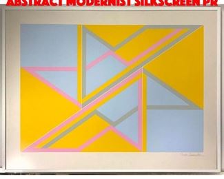 Lot 157 DAVID LEVERETTE Pastel Abstract Modernist Silkscreen Pr