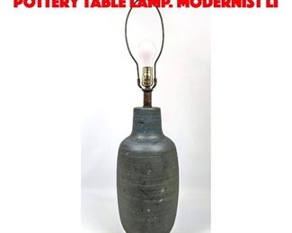 Lot 169 Large Glazed Stoneware Pottery Table Lamp. Modernist Li