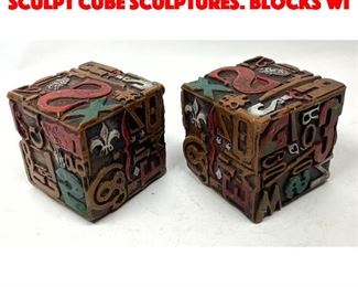 Lot 174 Pr SHELDON ROSE Alpha Sculpt Cube Sculptures. Blocks wi