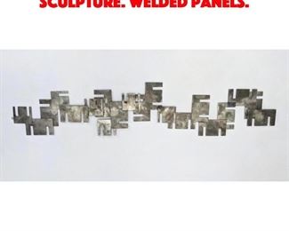 Lot 182 Brutalist welded Steel Wall Sculpture. Welded panels.