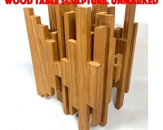 Lot 185 RONALD R BROWN Modernist Wood Table Sculpture. Unmarked