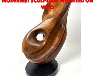 Lot 189 Carved Wood Organic Modernist Sculpture. Mounted on Woo