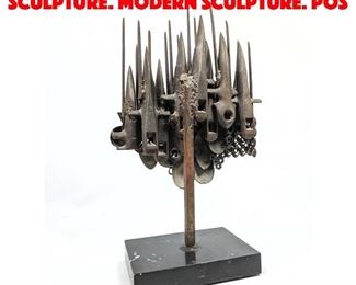 Lot 191 Brutalist Welded Metal Sculpture. Modern Sculpture. Pos