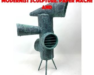 Lot 199 BILL LOWE Abstract Modernist Sculpture. Paper Mache and
