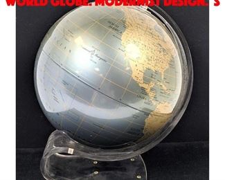 Lot 219 REPLOGLE 12 Diameter World Globe. Modernist Design. S