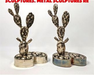 Lot 235 Pr Metal Cactus Figural Sculptures. Metal sculptures re