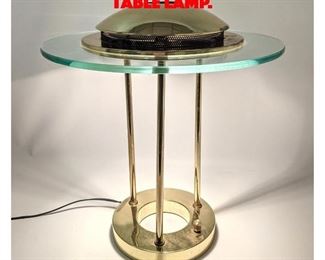 Lot 236 Brass Glass Modernist Table Lamp.