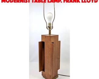 Lot 262 Architectural Walnut Modernist Table Lamp. Frank Lloyd 