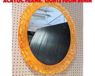 Lot 274 Oval Wall Mirror with Acrylic Frame. Lights from behin