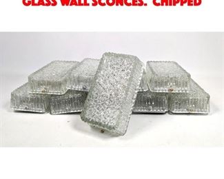 Lot 277 10pcs Mid Century Modern Glass Wall Sconces. Chipped 