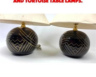 Lot 279 Pair Maitland Smith Brass and Tortoise table lamps. 