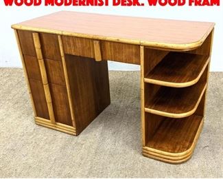 Lot 290 RITTS Co TROPITAN Bamboo Wood Modernist Desk. Wood Fram