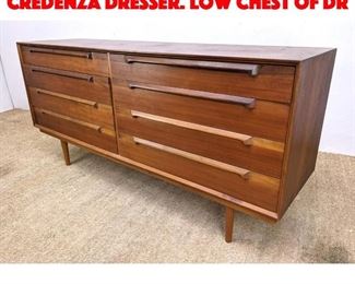 Lot 296 Norway Teak Modernist Credenza Dresser. Low Chest of Dr