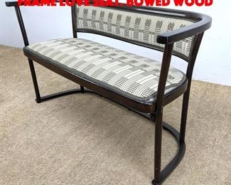 Lot 297 SECESSIONIST style Ebonized Frame Love Seat. Bowed Wood