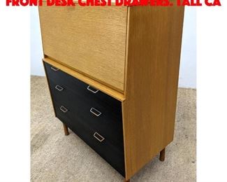 Lot 300 MENGEL Modernist Drop Front Desk Chest Drawers. Tall Ca