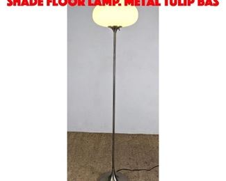Lot 317 LAUREL Glass Mushroom Shade Floor Lamp. Metal Tulip Bas