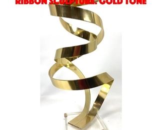 Lot 319 DAN MURPHY 1982 Modernist Ribbon Sculpture. Gold Tone 