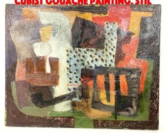 Lot 326 IRA GOTTSELIO Modernist Cubist Gouache Painting. Stil