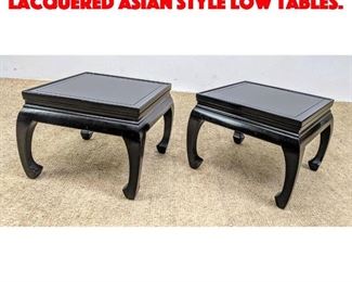 Lot 330 Pr JOHN STUART Black Lacquered Asian style Low Tables. 