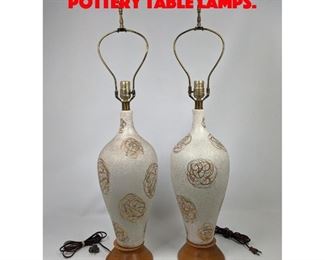 Lot 336 Pair Mid Century Modern Pottery Table Lamps. 