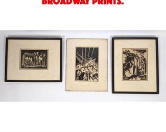 Lot 338 3pcs WPA Style prints. Broadway Prints.