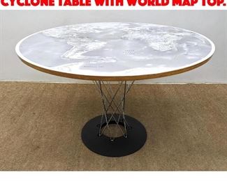 Lot 346 ISAMU NOGUCHI style Cyclone table with World map Top. 