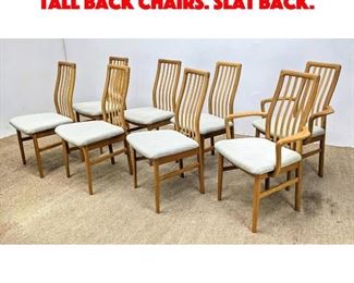 Lot 348 Set 8 Danish Modern Teak Tall Back Chairs. Slat back.