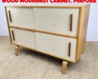 Lot 369 Alvar Aalto style Blond Wood Modernist Cabinet. Perfora