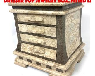 Lot 372 RENOIR Natural Stone Dresser Top Jewelry Box. Fitted Li