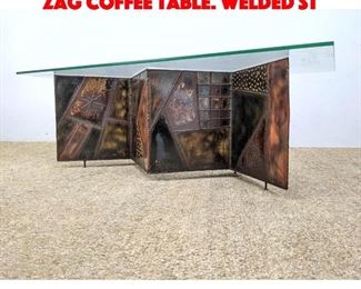 Lot 395 PAUL EVANS 74 Brutalist Zig Zag Coffee Table. Welded St