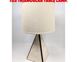Lot 397 Travertine Marble Tesserae Tile Triangular Table Lamp. 