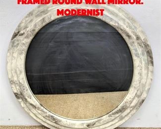 Lot 402 Faux Marble Painted Framed Round Wall Mirror. Modernist