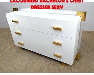Lot 404 Decorator White Lacquered Bachelor s Chest Dresser Serv